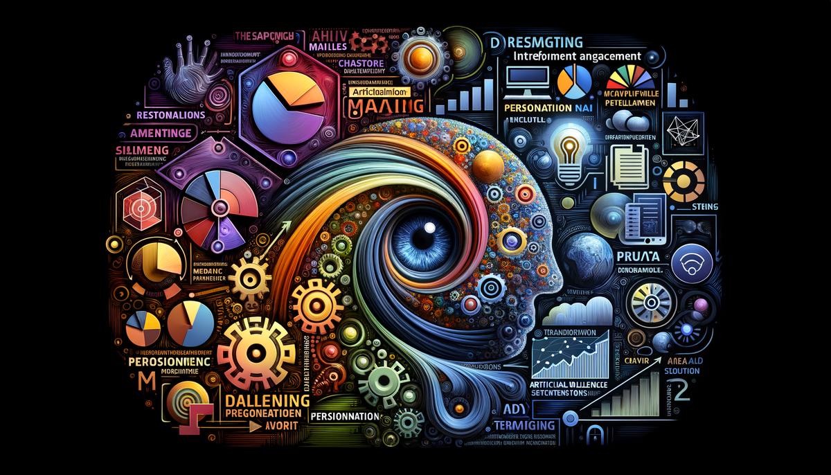 abstract image representing challenges in AI marketing. Avoid using words, letters or labels in the image when possible.