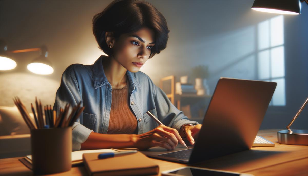 Image of a person typing on a laptop, symbolizing creating engaging content for an audience