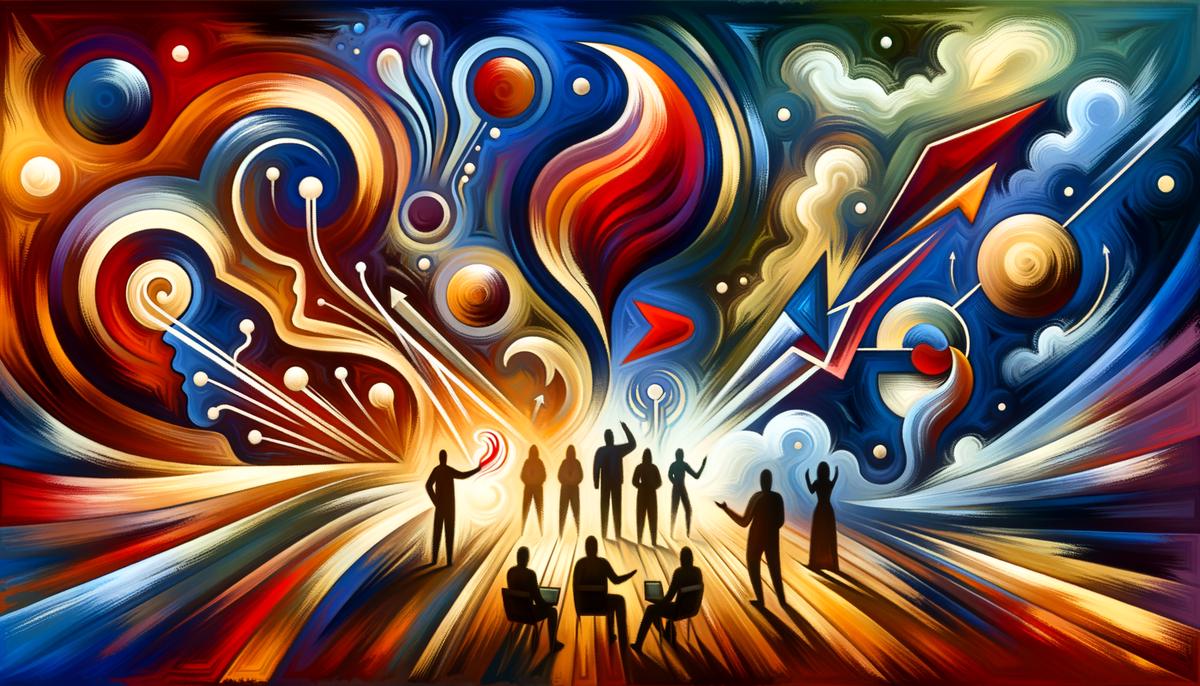 Abstract illustration of engagement with an audience