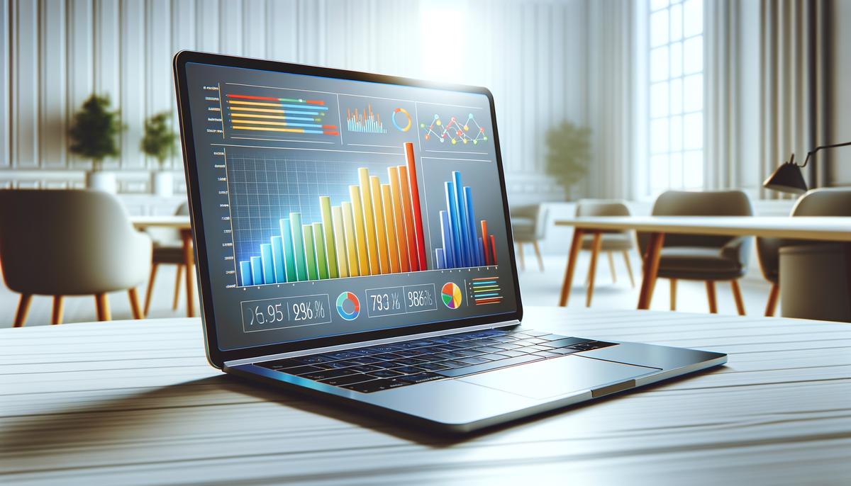 Image of a laptop with graphs showing website performance and user experience optimization