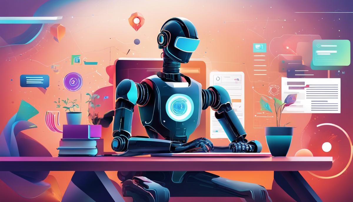 Illustration showcasing the relationship between AI and web design, representing the importance of choosing the right AI web design service for success.