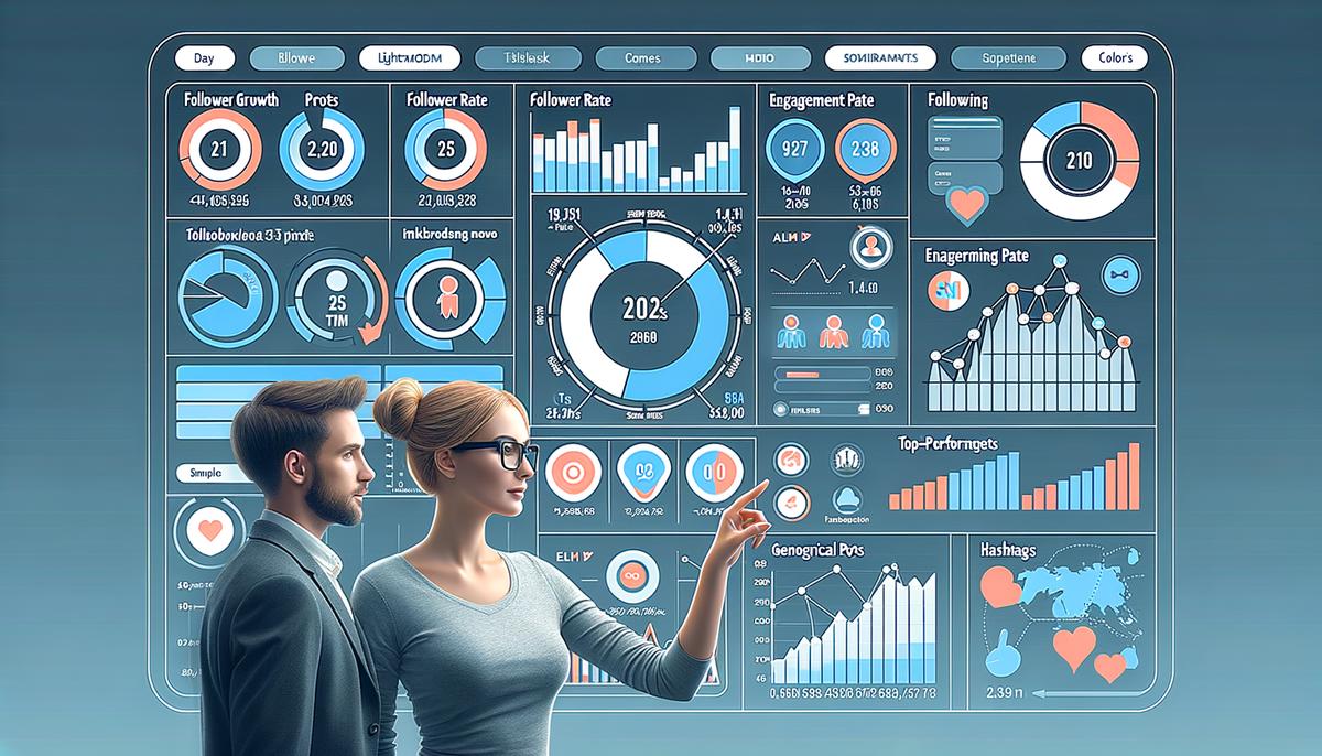 Illustration of social media analytics dashboard