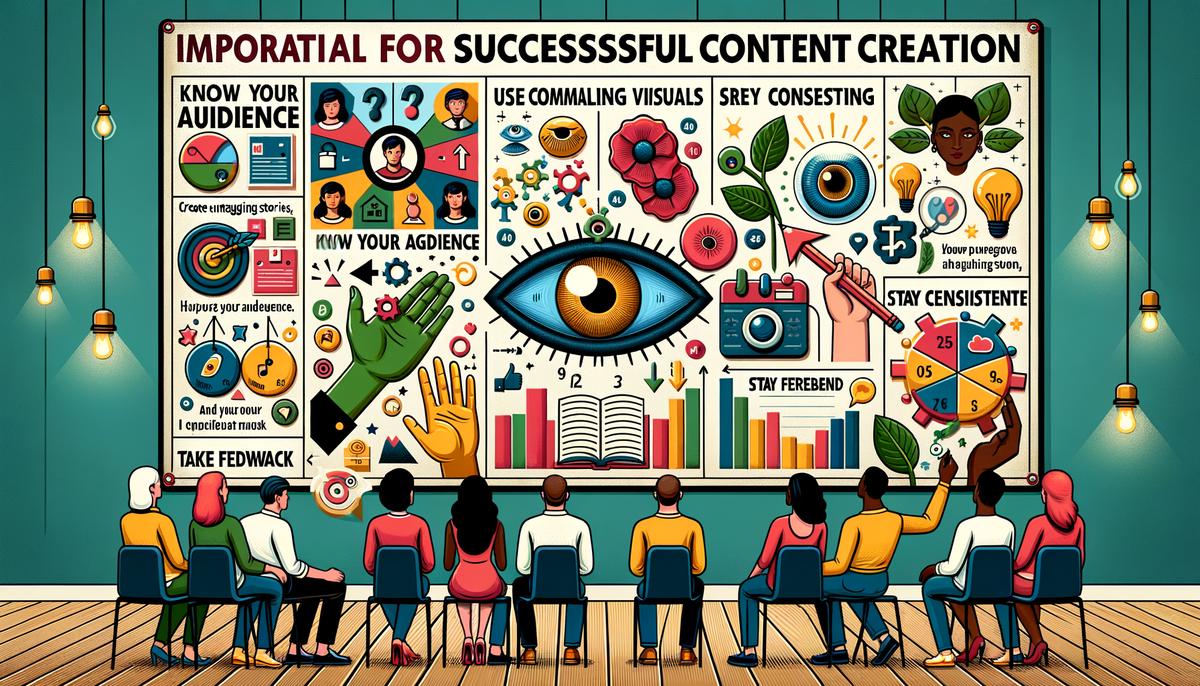 visual representation of tips for successful content creation