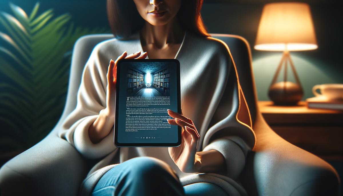 Image of a person reading a well-designed eBook on a tablet