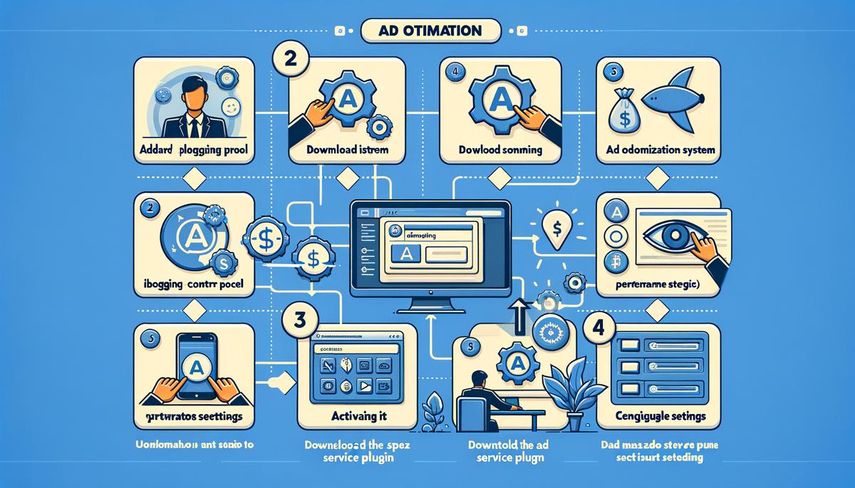 An image showing the step-by-step setup process of integrating Ezoic with a WordPress site.