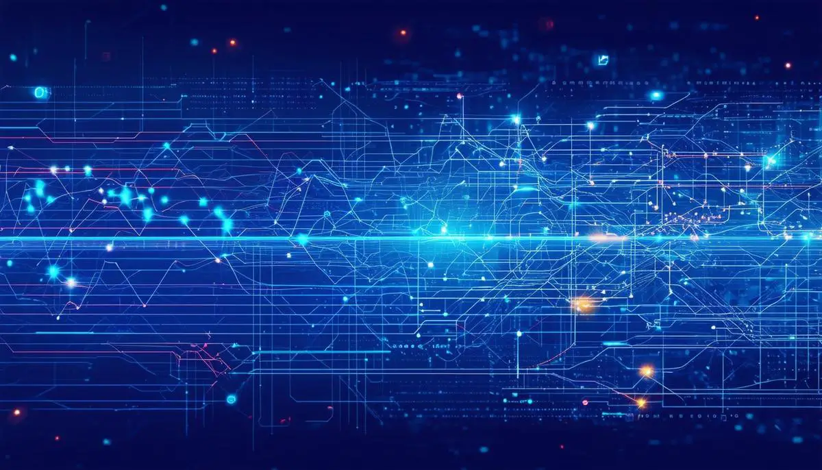 A visual representation of machine learning algorithms analyzing web traffic data