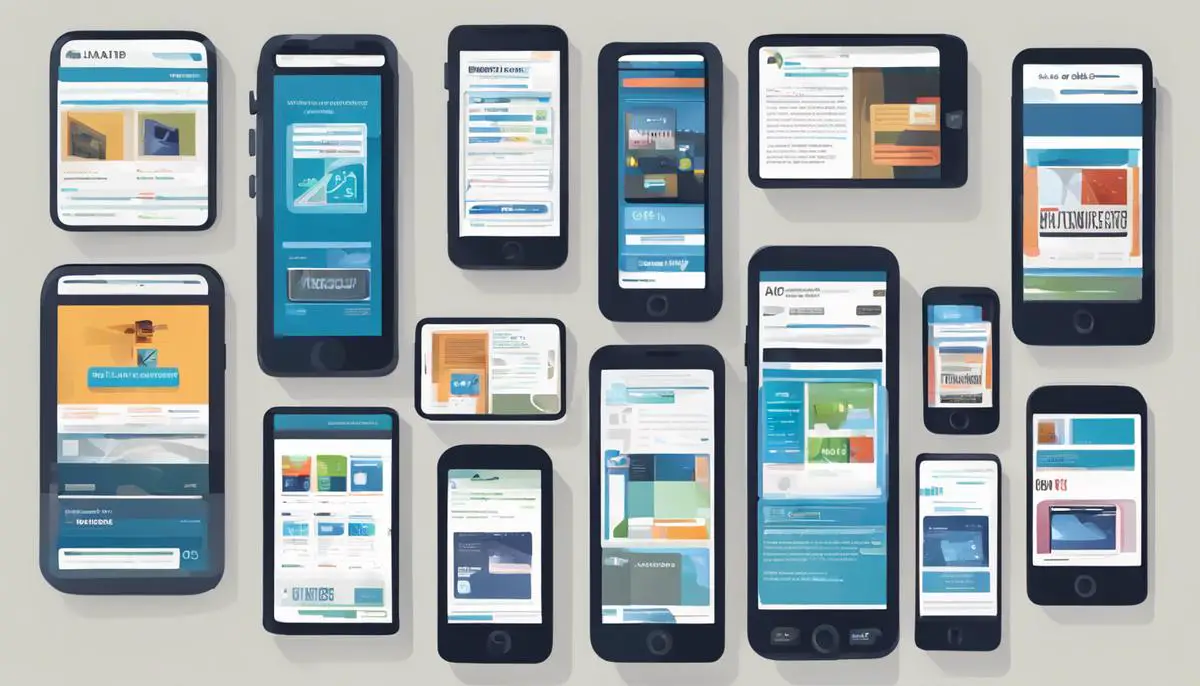 An image showcasing a mobile-optimized website layout with strategically placed ads that complement the content
