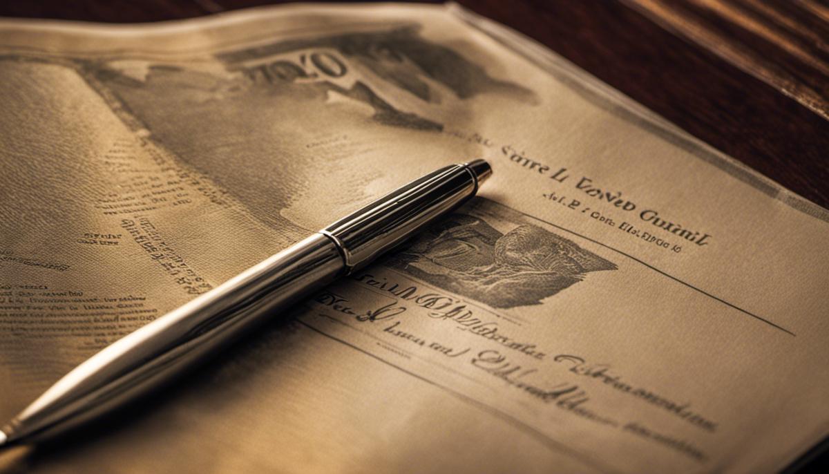 A guidebook with a pen and dollar bills on a table