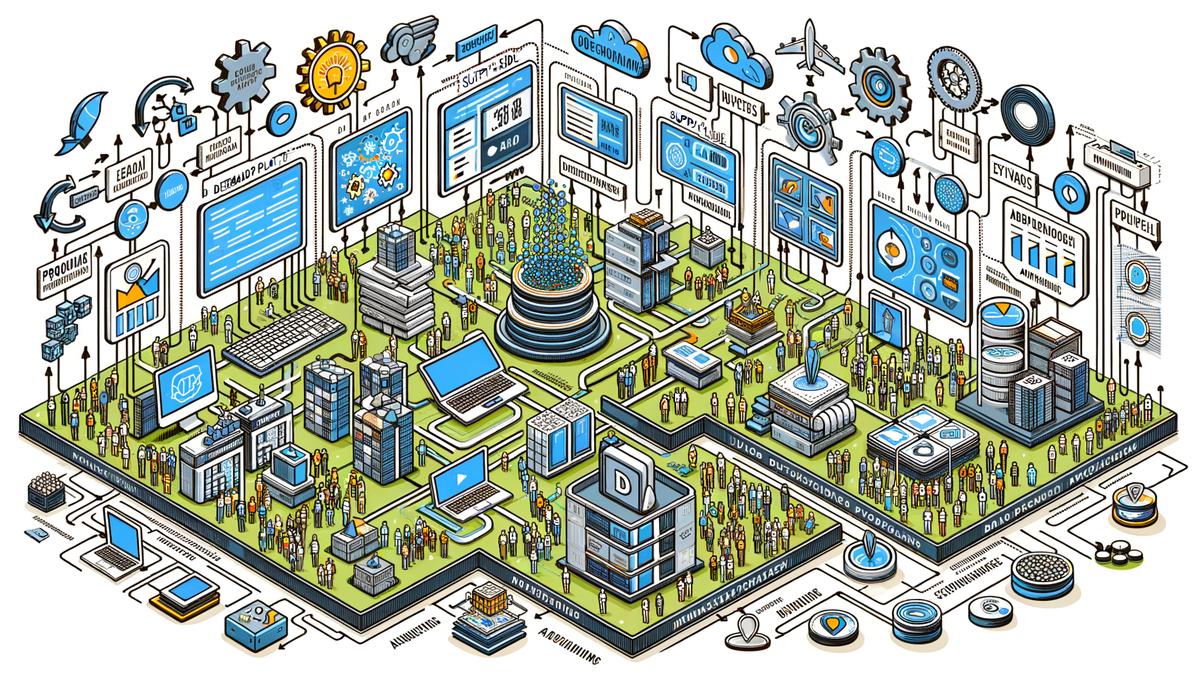 A diagram illustrating the various components and platforms in the programmatic advertising ecosystem