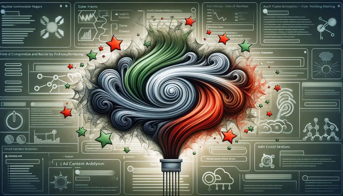 An image depicting the process of sentiment analysis through Natural Language Processing (NLP)