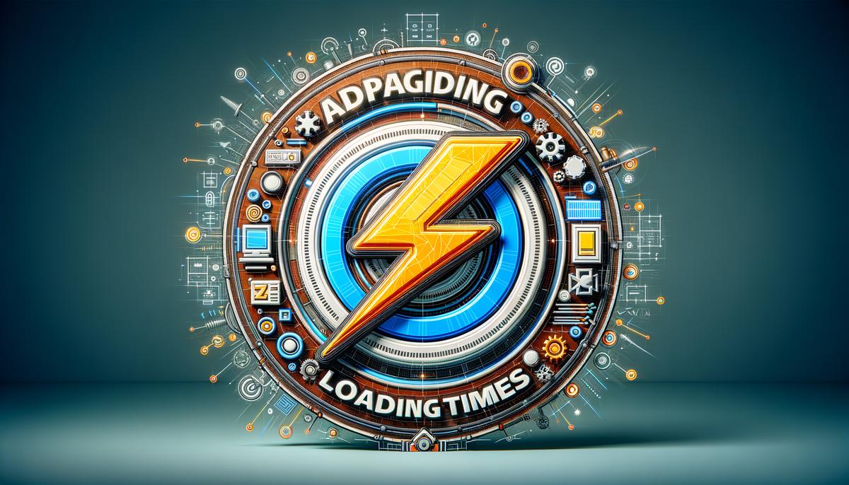 An image showing the importance of site speed in ad optimization on Ezoic, with a lightning bolt representing fast loading times