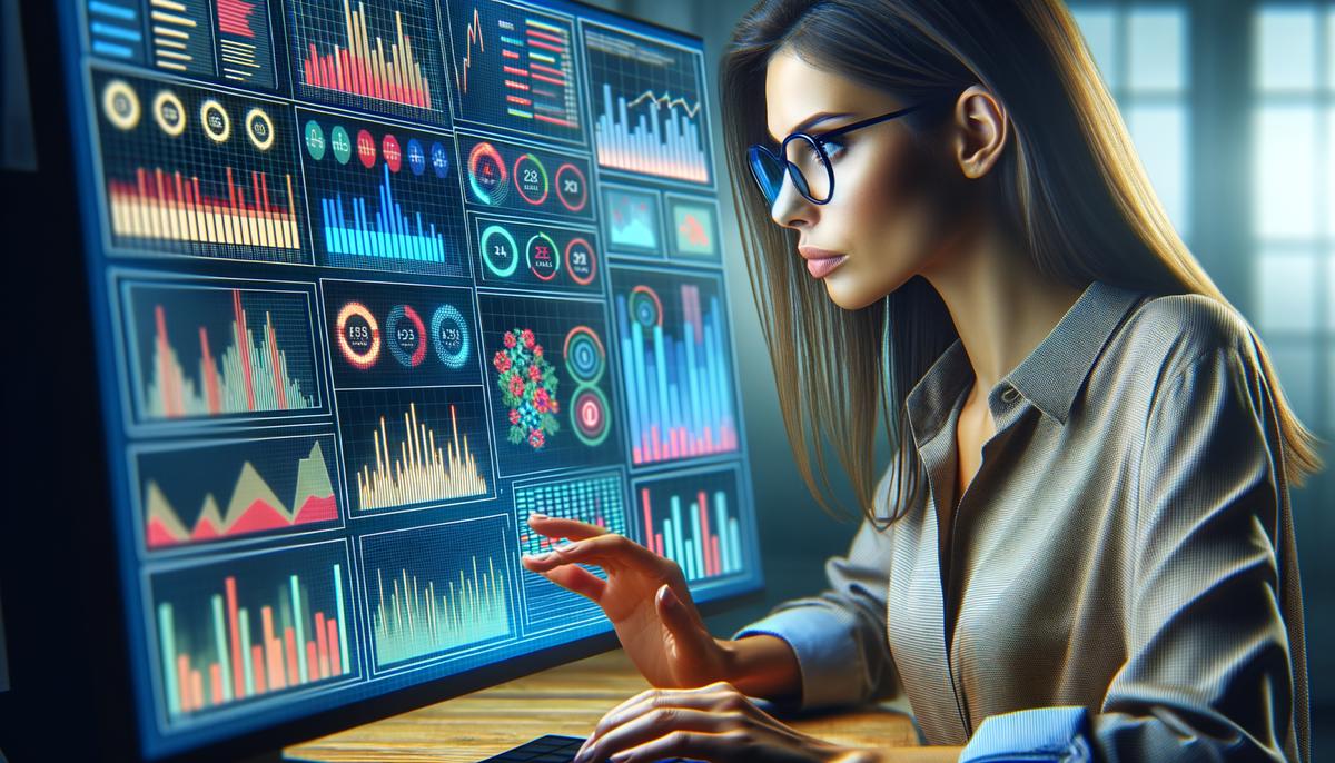 Image of a person analyzing graphs and charts to track social media ad performance