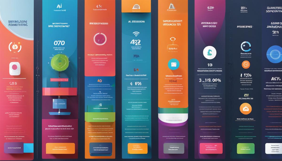 Image depicting diverse metrics representing the success of AI-enhanced subscription models.