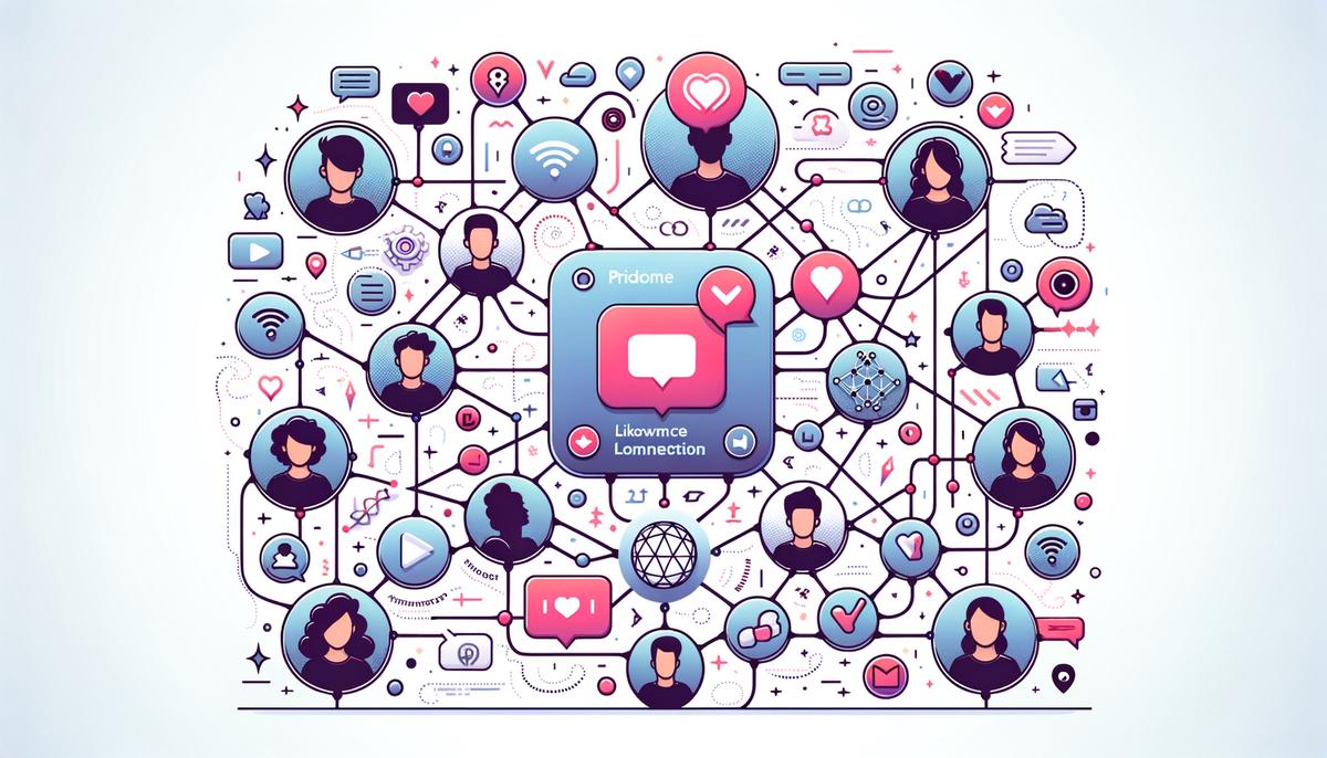 illustration of a network of interconnected profiles on TikTok