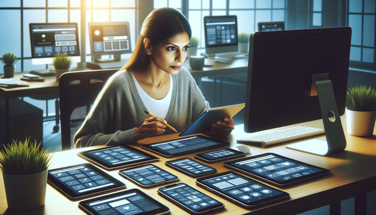 Image of a person testing a website on different devices