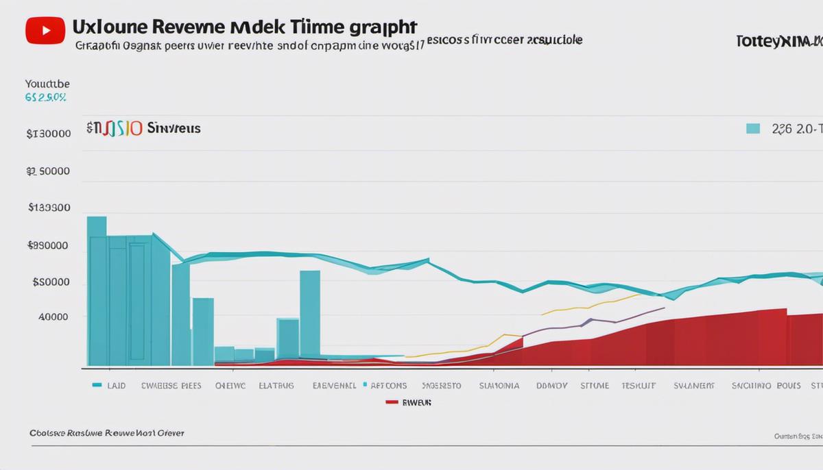 An image of a YouTube revenue model graph showing increasing earnings over time